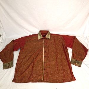 Body Line Paisley LS Button Up Shirt Size 44